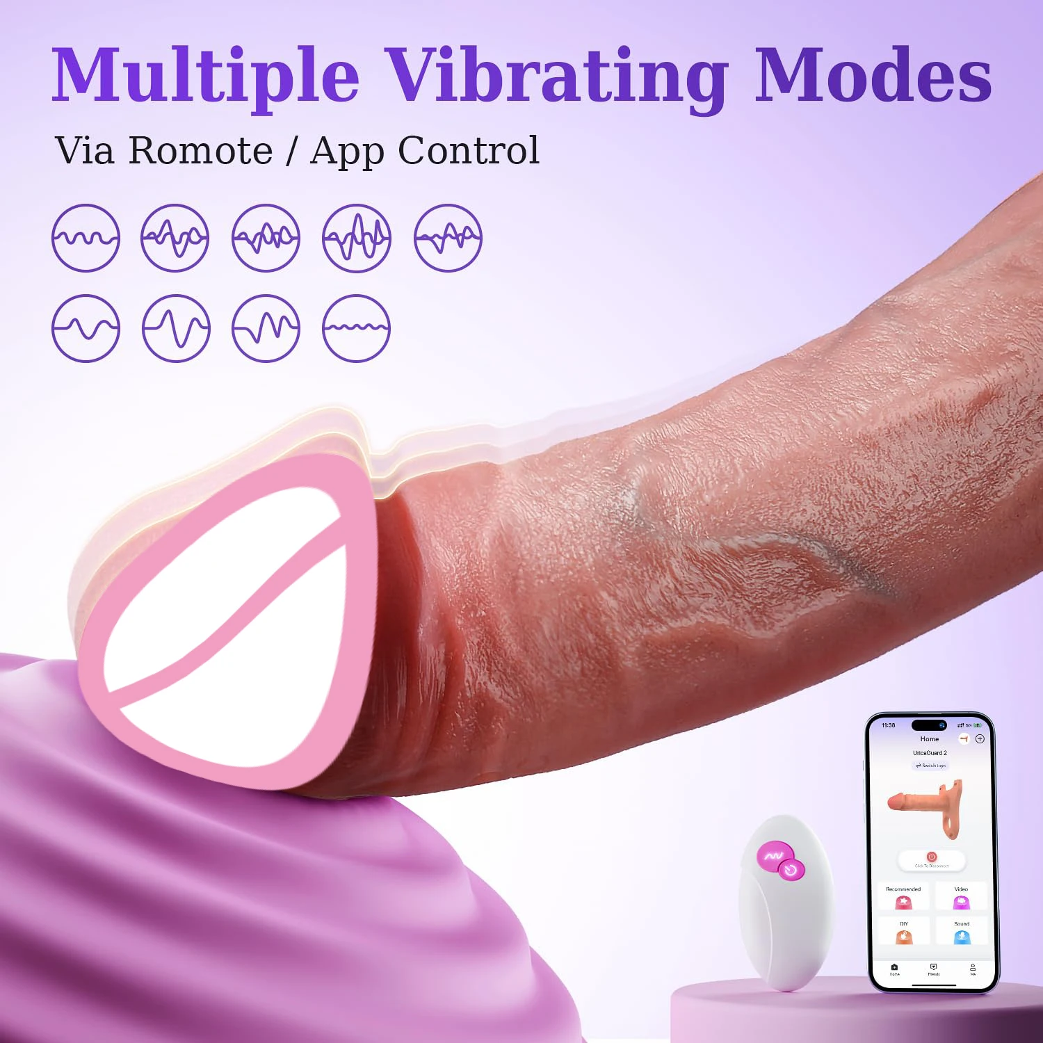HESEKS 5 em 1 cinta em vibrador oco pênis anel ampliador APP controle remoto cinta-on pênis manga vibrador brinquedos sexuais para homens 18+