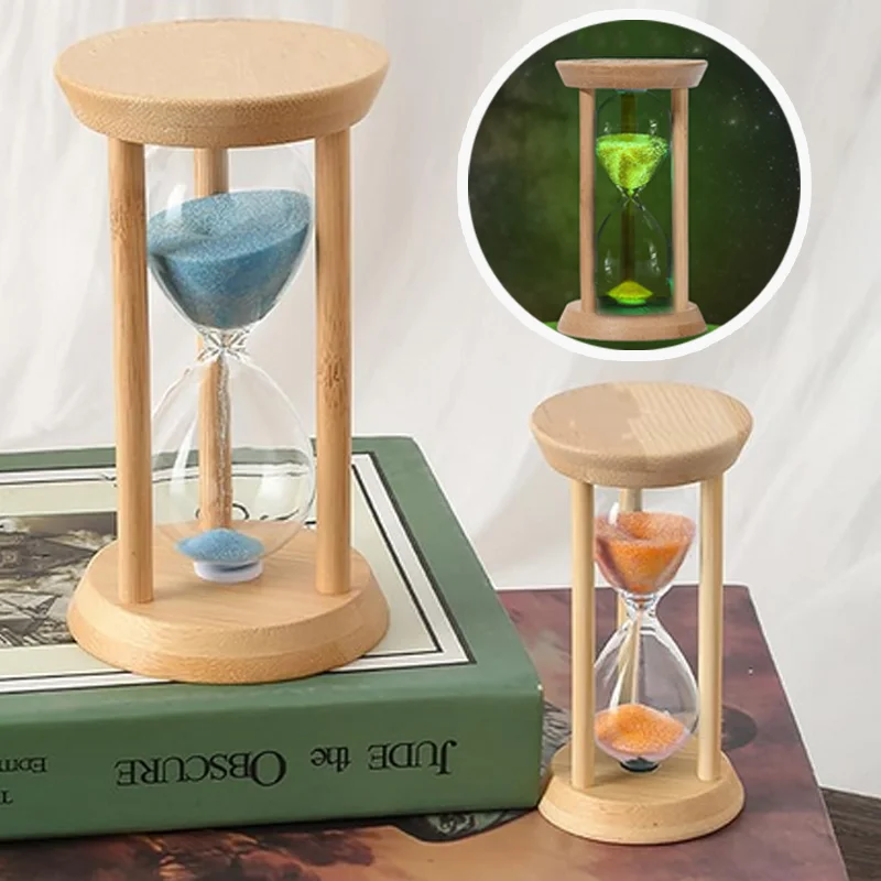 1/3/5 Minutes Wooden Fluorescence Hourglass Sand Clock Timer Home Decoration Creative Office Sandglass New Valentine\'s Day Gifts