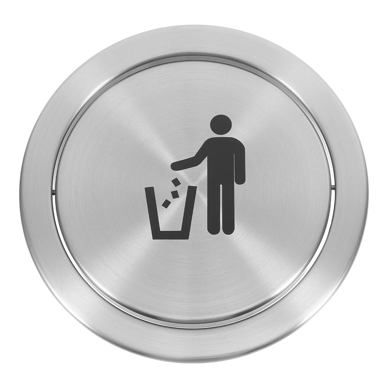 

1pc Embedded Trash Can Lid Stainless Steel Swing Top Countertop Grommet Kitchen Bathroom Garbage Bin Cover Easy Cleaning