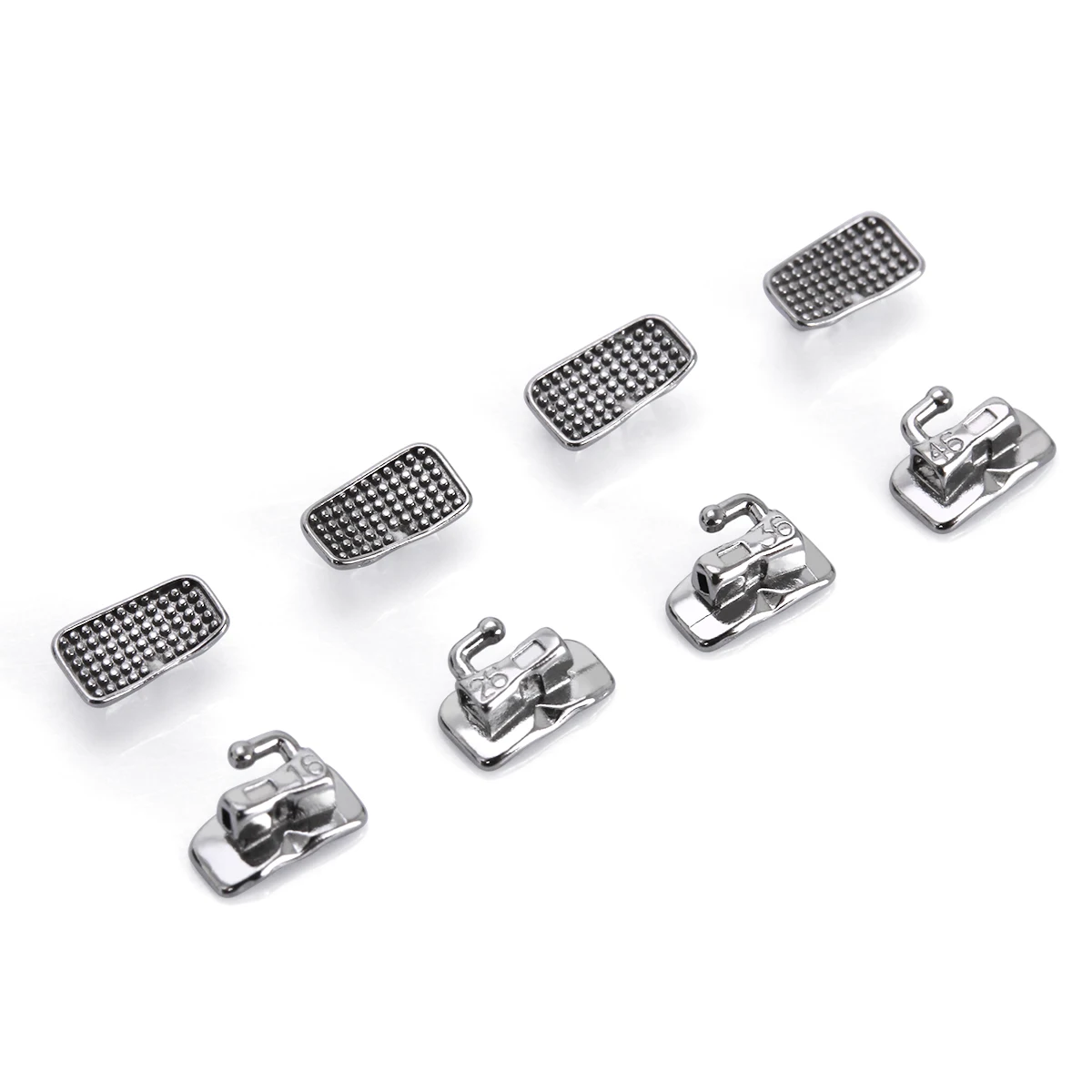 AZDENT 200pcs Dental Orthodontic Buccal Tube 1st 2nd Molar Metal Bondable Monoblock Non-Convertible Single Tube Roth MBT 022/018