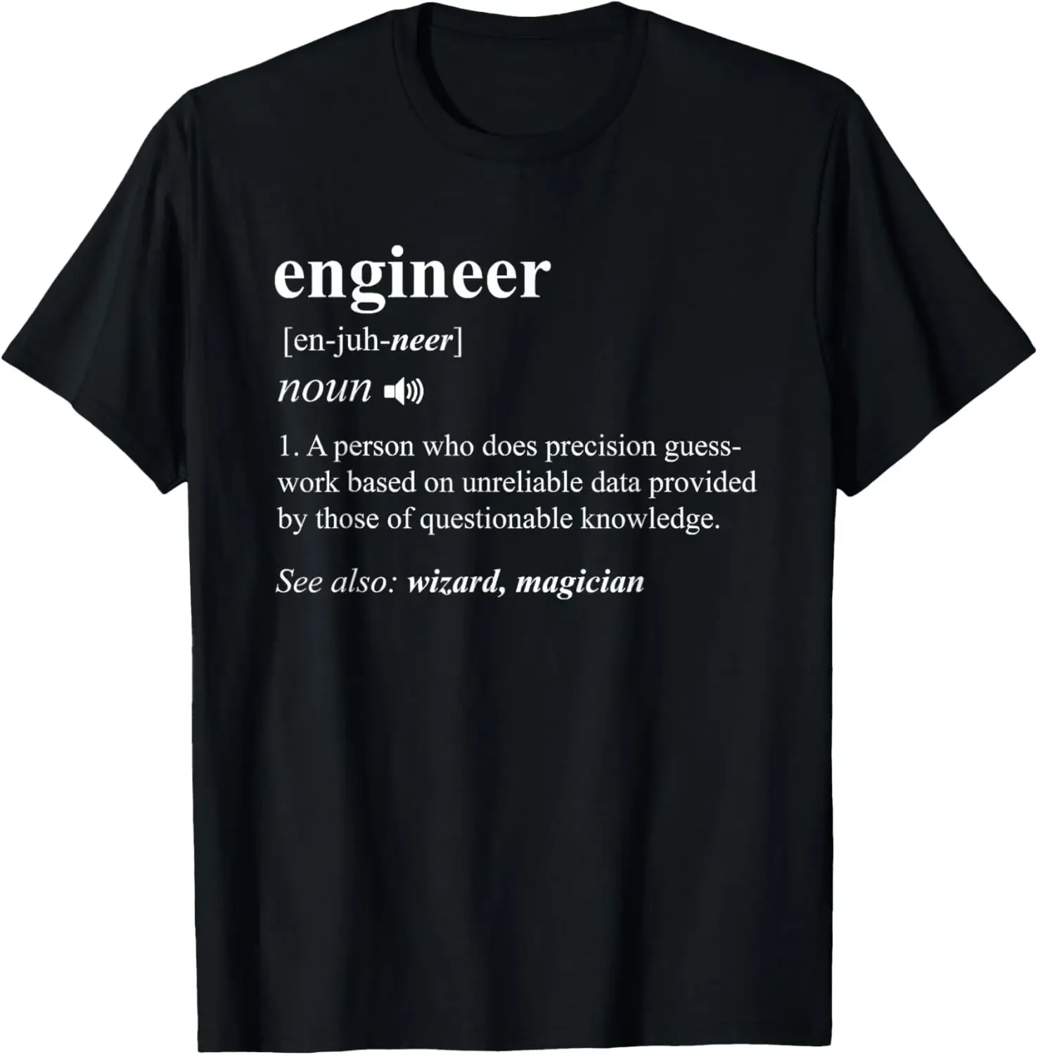 Funny Engineer Definition T Shirt Short Sleeve Graphic Tee Novelty Gift For Engineer Soft Breathable Casual Tops For Men Women