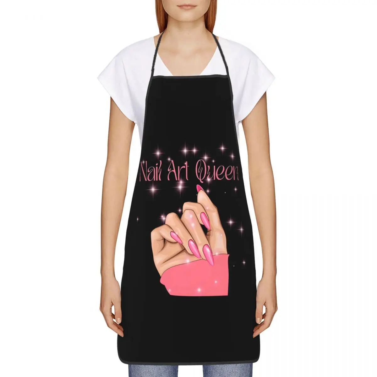 Custom Nail Art Queen Apron Women Men Unisex Bib Manicure Nail Polish Kitchen Cooking Tablier Cuisine Chef Gardening