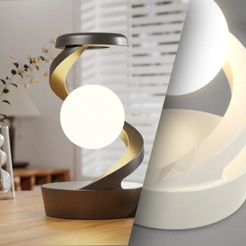 Rotatable LED Light with RGB Breathing Mode Wireless Rechargeable Night Light Moon Table Lamp for Bedroom Living Room Reading