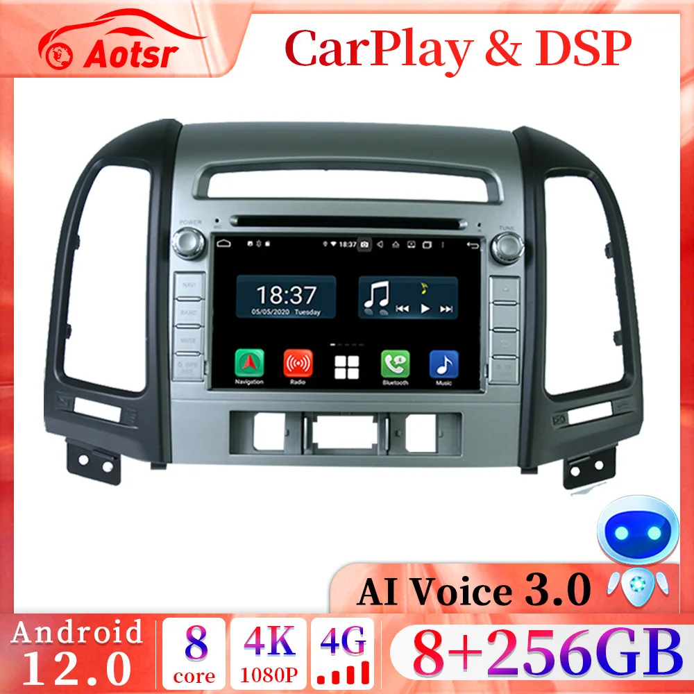 Android 13.0 PX6 DSP Car Radio Multimidia Video Player Navigation GPS For Hyundai Santa Fe 2 2006 - 2012 2din Head Unit Carplay