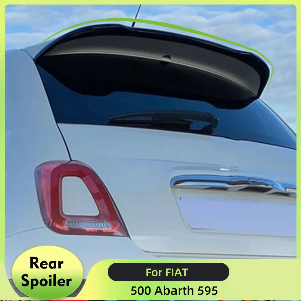 Rear Trunk Racing Spoiler Wing Fits for FIAT 500 Abarth 595 2010-2020 Real Carbon Fiber Car Rear Boot Lid Highkick Spoiler Lip