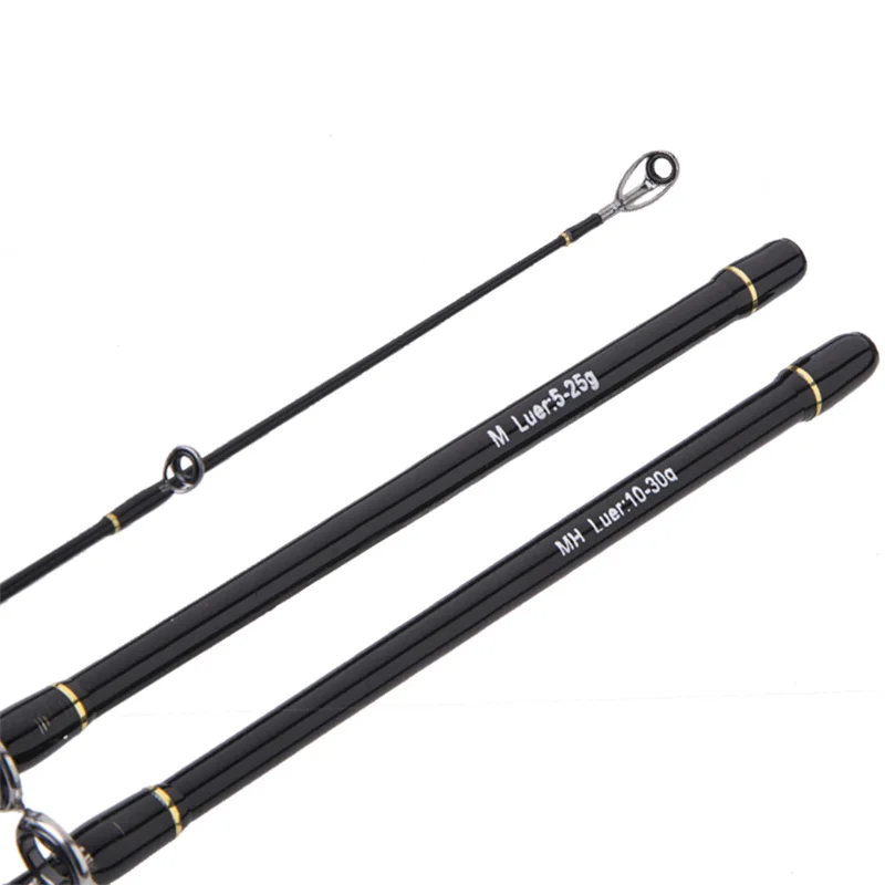 M MH Power 1.8m Spinning Casting Fishing Rod 2 Tips Lure Weight 5-25/10-30g Carbon Fiber Fast Action Spinning Poles