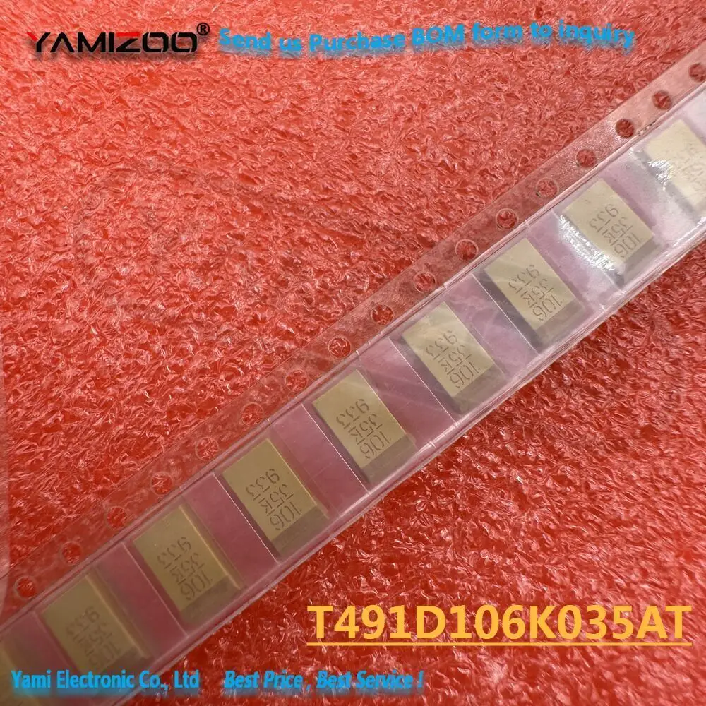 5pcs T491D106K035AT T491D106K035 491D106K035AT 106 35K Surface Mount Tantalum Capacitor 10 uF 35 V ± 10% -55 °C 125 °C 2917