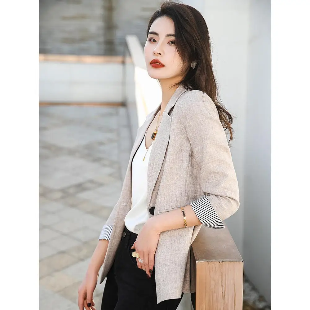 2024 New Blazers Coat Women's Spring and Autumn Casual Temperament Elegant Waist  Blazer Jacket Women Coat