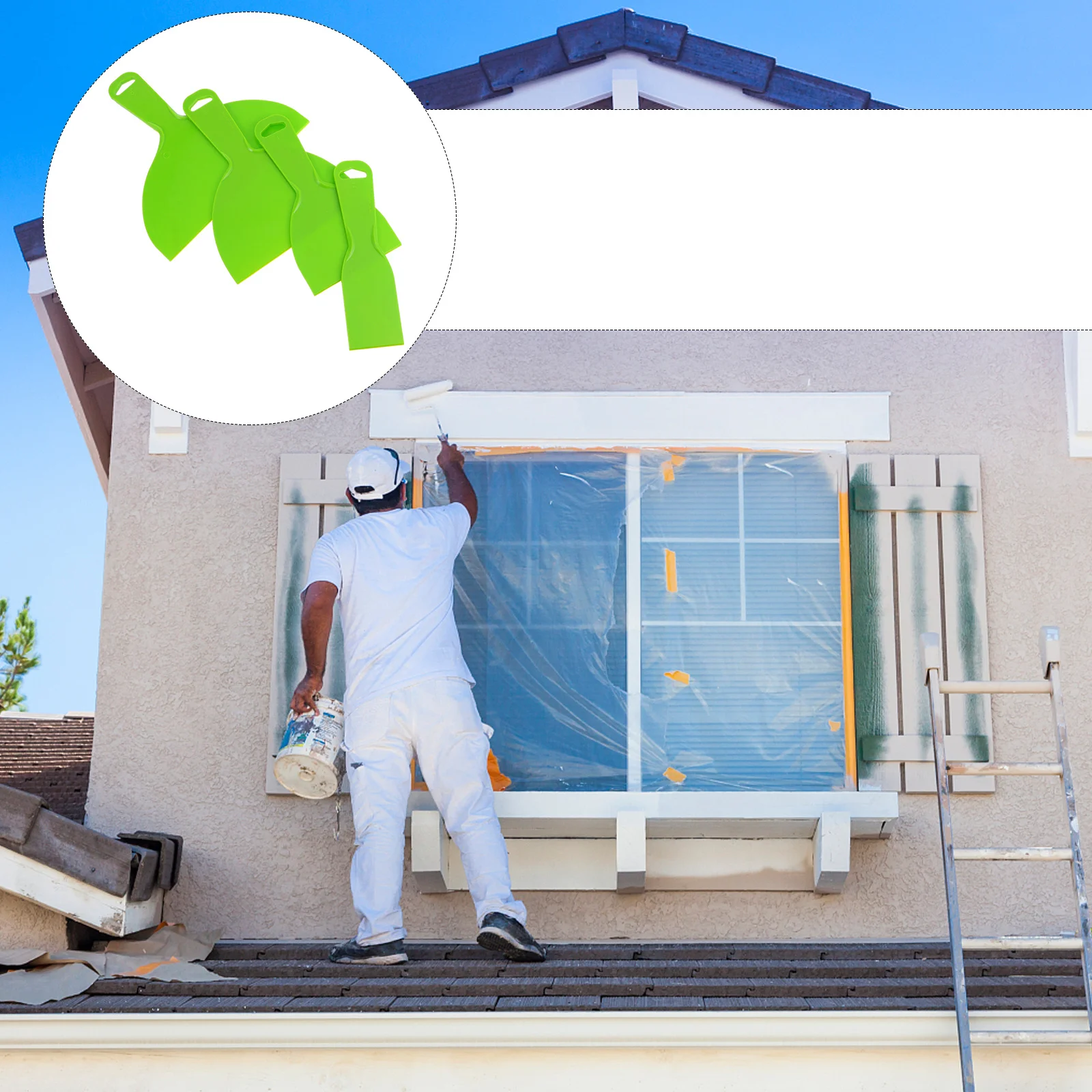 

4Pcs High-Quality Plastic Putty Cutter Durable Flexible Multi-Purpose Scraper for Home Cleaning Tile Scraper Disposable Spreader