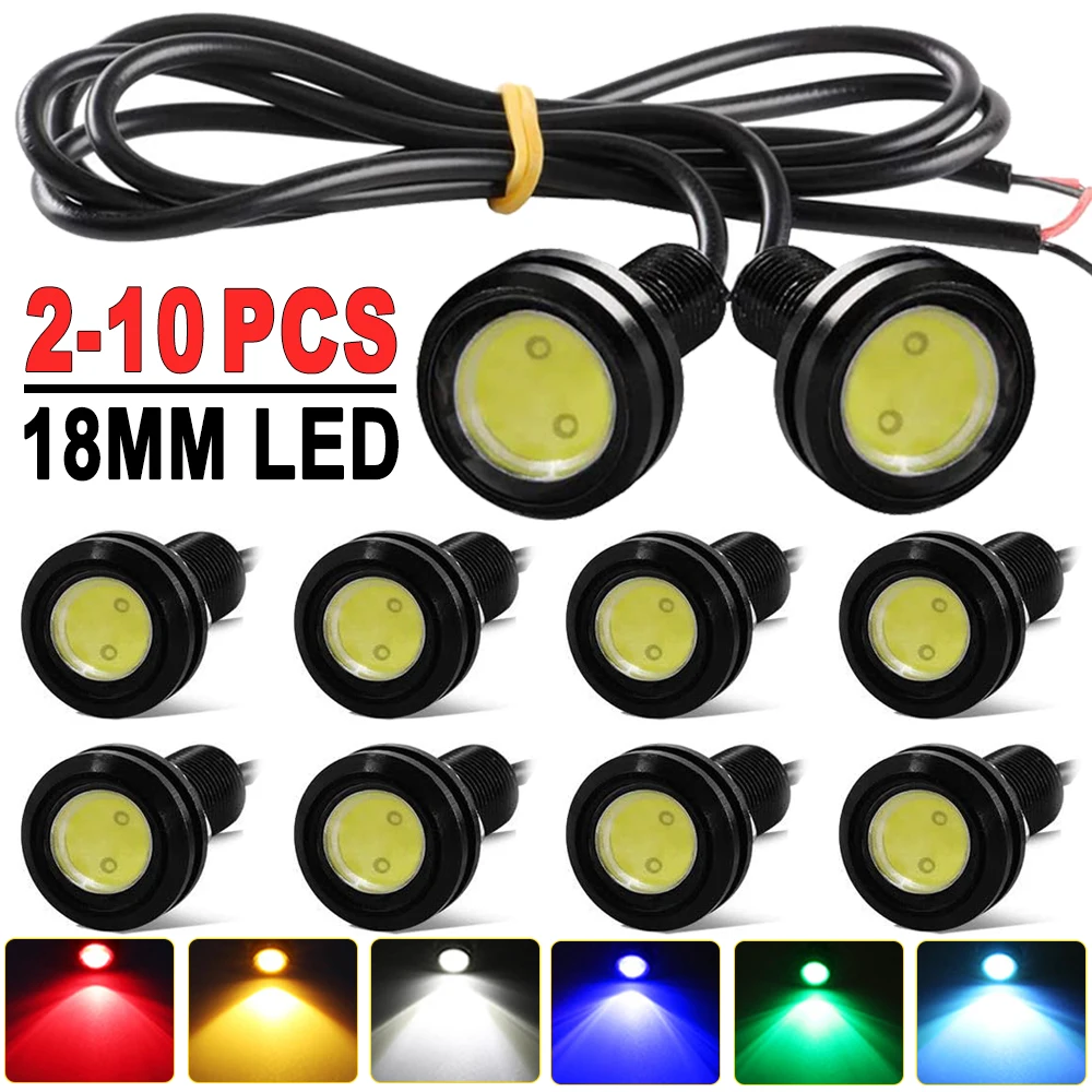 

2-10 шт. 12 В светодиодный Eagle Eye DRL 18 мм COB SMD дневные ходовые огни автомобиля противотуманная лампа обратного хода резервная парковка указатель поворота белый