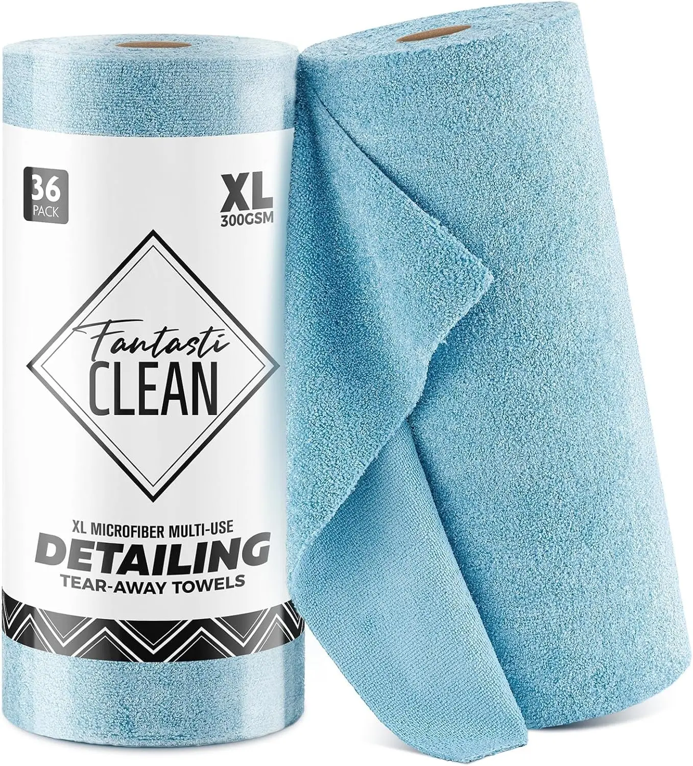 

XL Tear-Away Microfiber Cleaning Cloth Roll, 16'' by 16''- 36 Sheets, Thick & Large Detailing Towels