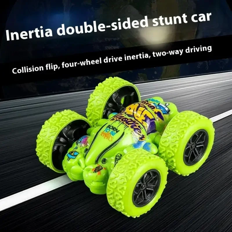 1 peça diversão dupla face carro de segurança inercial anti-colisão anti-queda modelo carro de brinquedo das crianças deslizante veículo fora de estrada