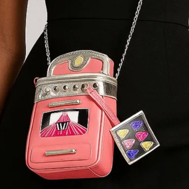 

Creative Oven-shaped Shoulder Bag Fashion Pink Square Zipper Small Bag Cartoon Mobile Phone Coin Chain Purse With Card Holder