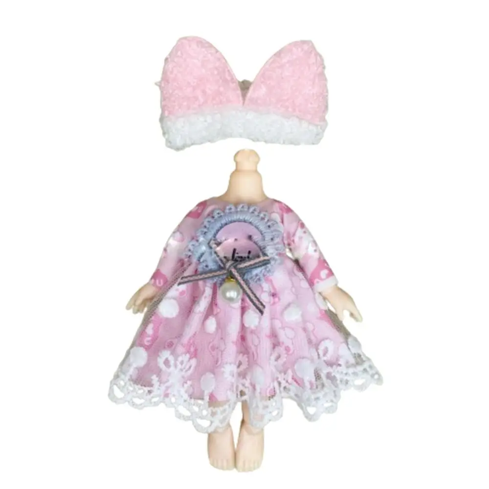 

Replacement Outfit 16cm Doll Clothes Suit Sweet Skirt Plush Patch Doll Winter Dressup Skirt DIY Clothing 16-17cm