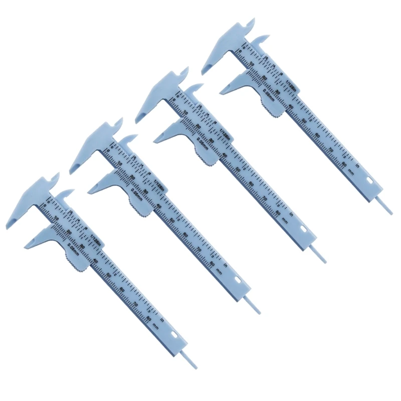 พลาสติก Caliper 4pcs 3 นิ้ว Vernier Caliper MINI เลื่อน Caliper เครื่องวัดเส้นผ่าศูนย์กลางแบบ Dial Dropship