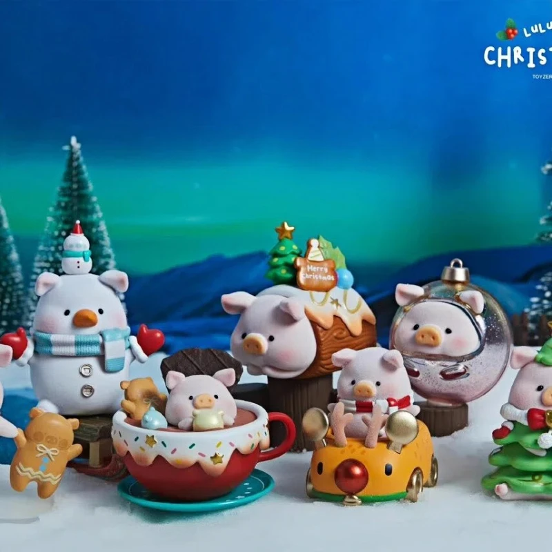 الأصلي لولو الخنزير عيد الميلاد تاون سلسلة أنيمي لعبة تخمين حقيبة الشكل صندوق غامض غرفة زخرفة جمع لعب الاطفال هدية