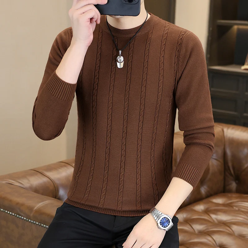 

Men's round Ne Knitted Sweater Autumn Winter New Sle Casual Feel Flower Pattern Base irt Ciwalk Long Sve Polyester