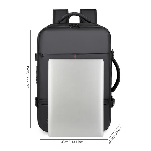 Imagen 2 del producto Mochila para Hombre con Compresión al Vacío Expandible, Gran Capacidad, Separación de Seco y Húmedo, Mochila Multifuncional para Viajes Cortos de Negocios