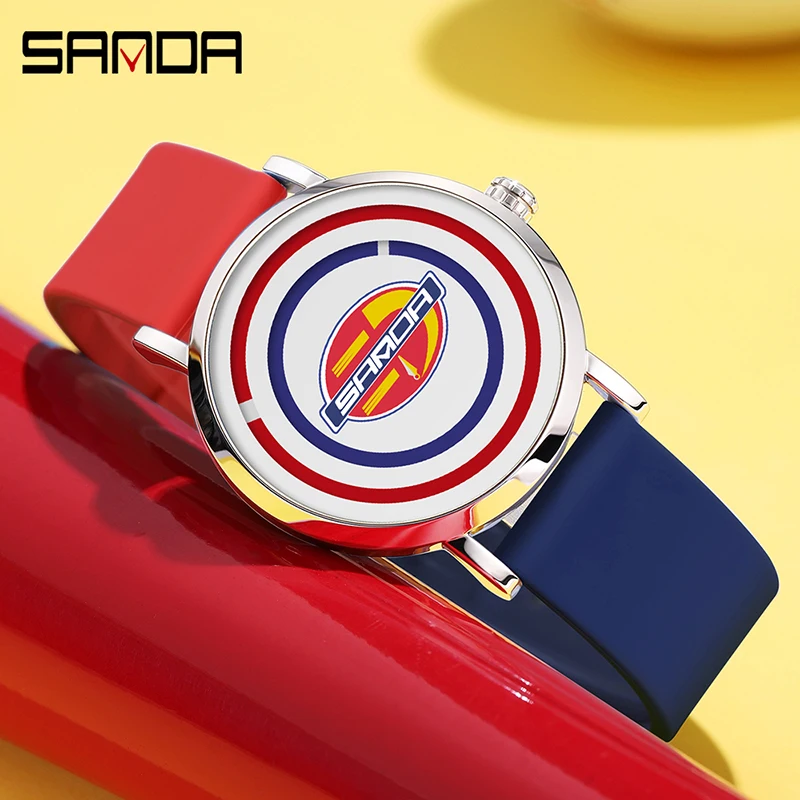 Fashion Sanda Watch Men Women Sport Original Man Lady Quartz Wristwatches 50m Waterproof Simple Gift Thin Male Female Cool Clock