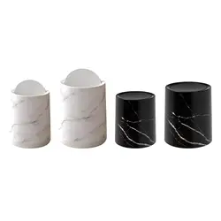 Marble Trash Bin Removable Inner Garbage Bin Paper Basket Garbage Basket Garbage Container Household Trash Bin for Office