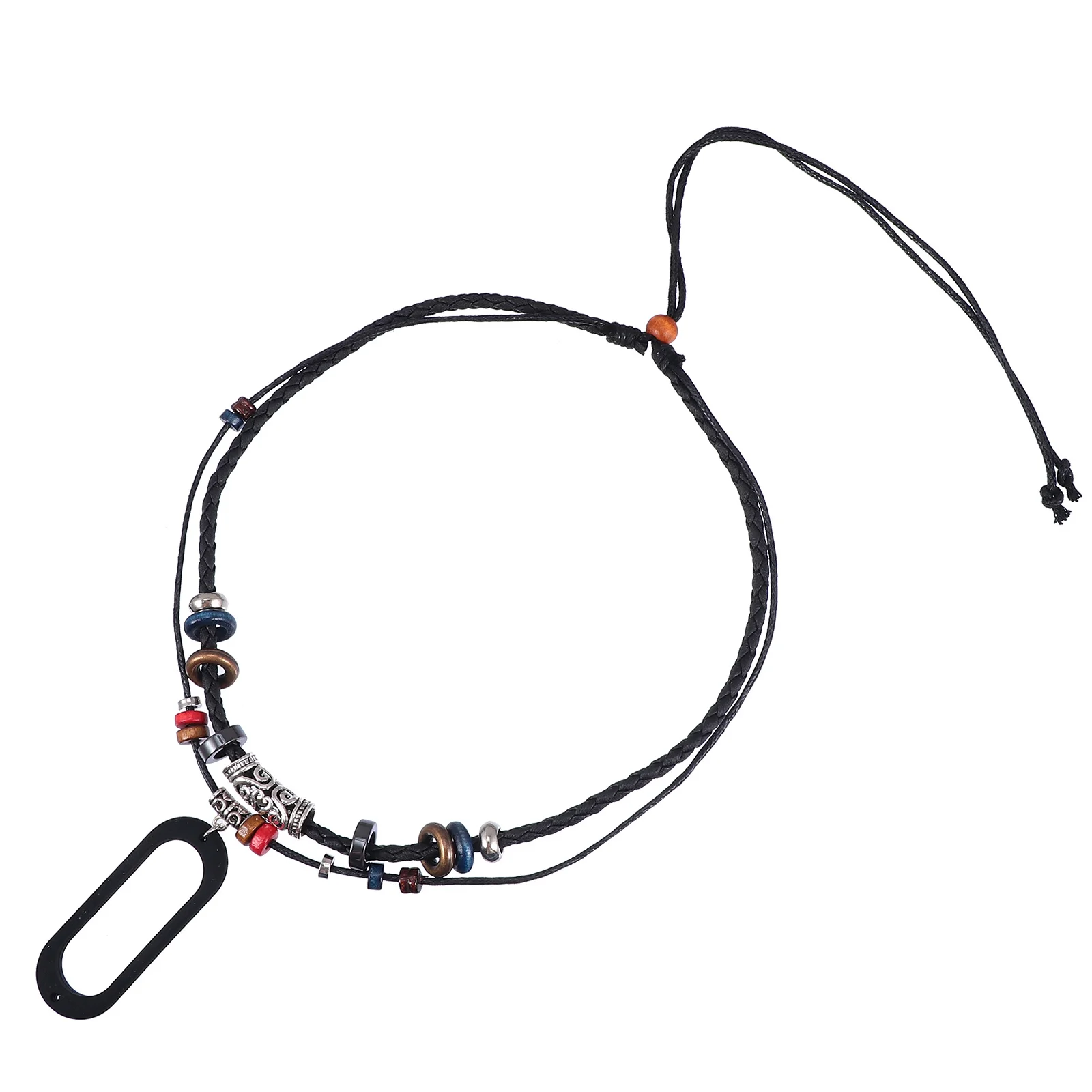 1 szt. Ręcznie robiony retro pleciony sznurek do naszyjnika, uniwersalny sznurek silikonowy premium do smartbandów, regulowany pasek dekoracyjny