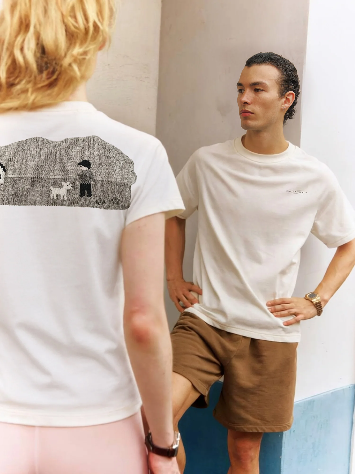 UMISM round Neck Short Sleeve T-Shirt Casual Print Quick Dry Antibacterial Sweat Absorbent Dog Walking Vintage Leisure Top