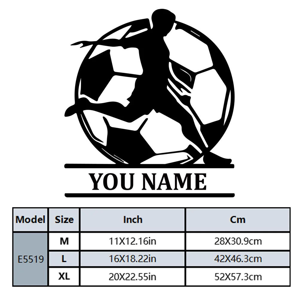 1PC Fashion Soccer Customized Text Home Decorations Pvc Decal Study Room Wall Art MURAL view 2
