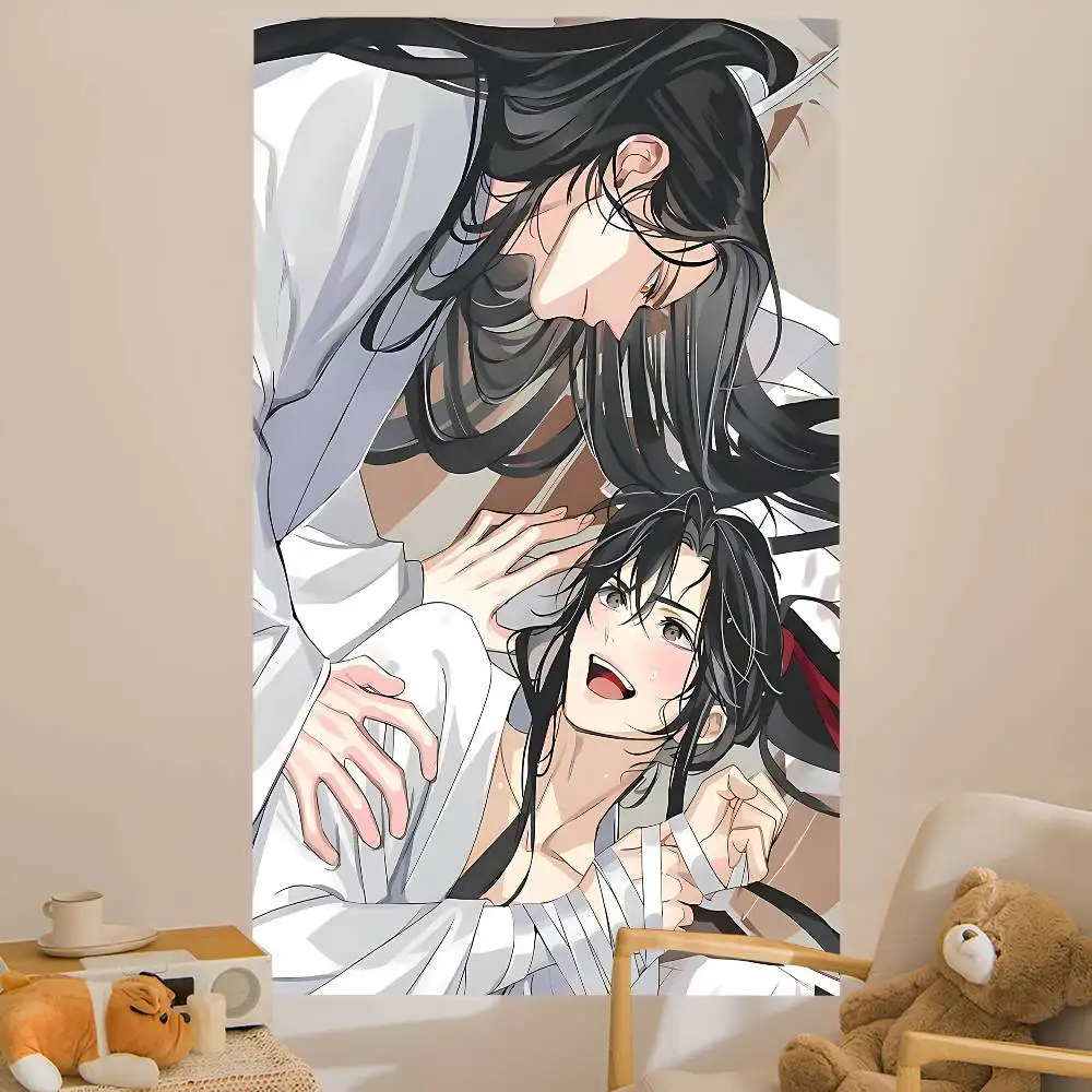 Anime Mo Dao Zu Shi Colorful Tapestry Wall Hanging Hanging Tarot Hippie Wall Rugs Dorm Wall Art Decor