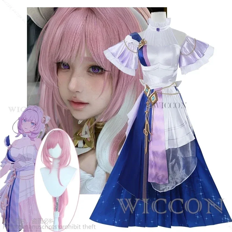 

Elysia cosplay game honkai impact 3rd Elysia CyberAngel cosplay costume dress wig full set anime role play party clothes Lolita