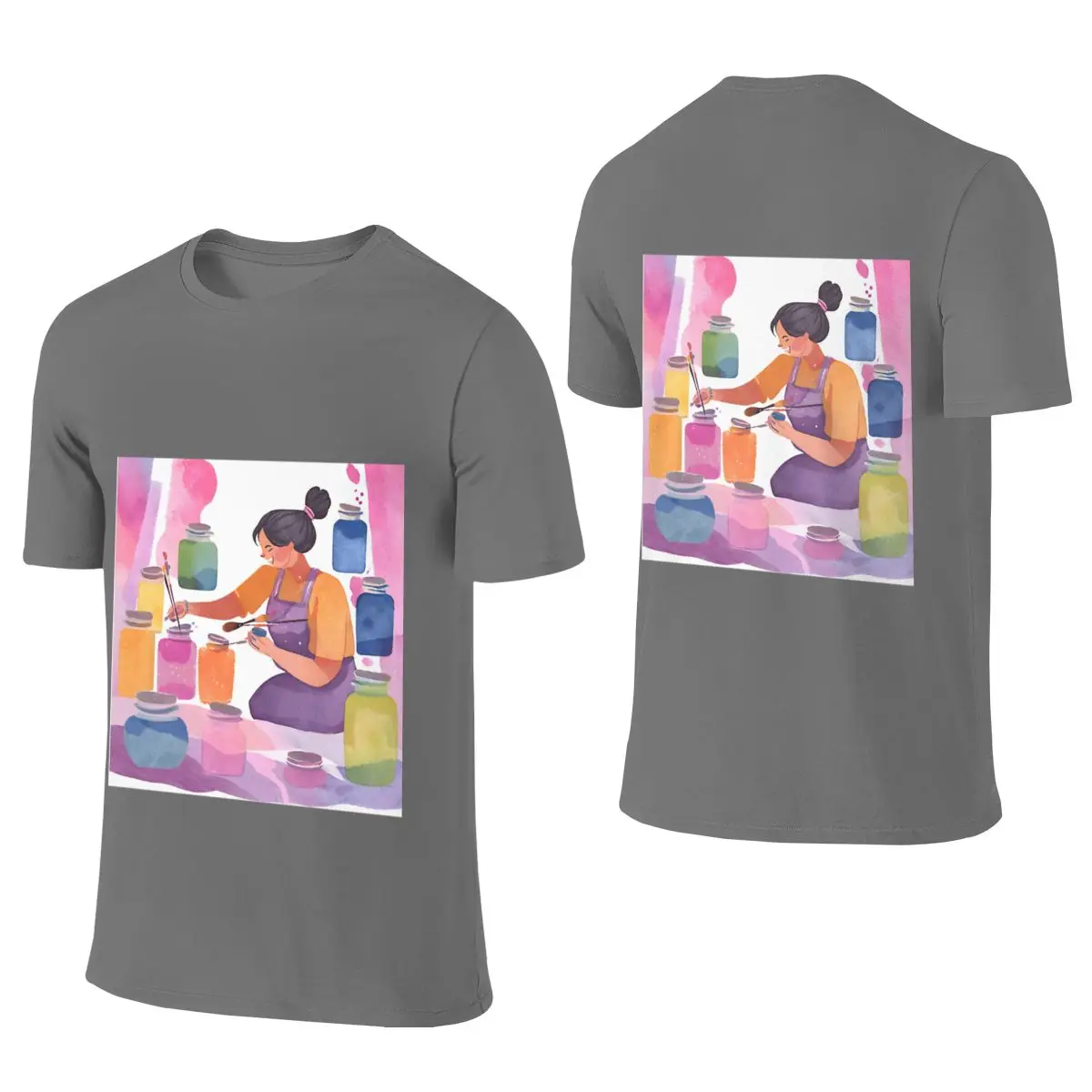 Painter Literary Reversible T-shirt Street Trendy Cool Easy To Clean Women's T-shirts