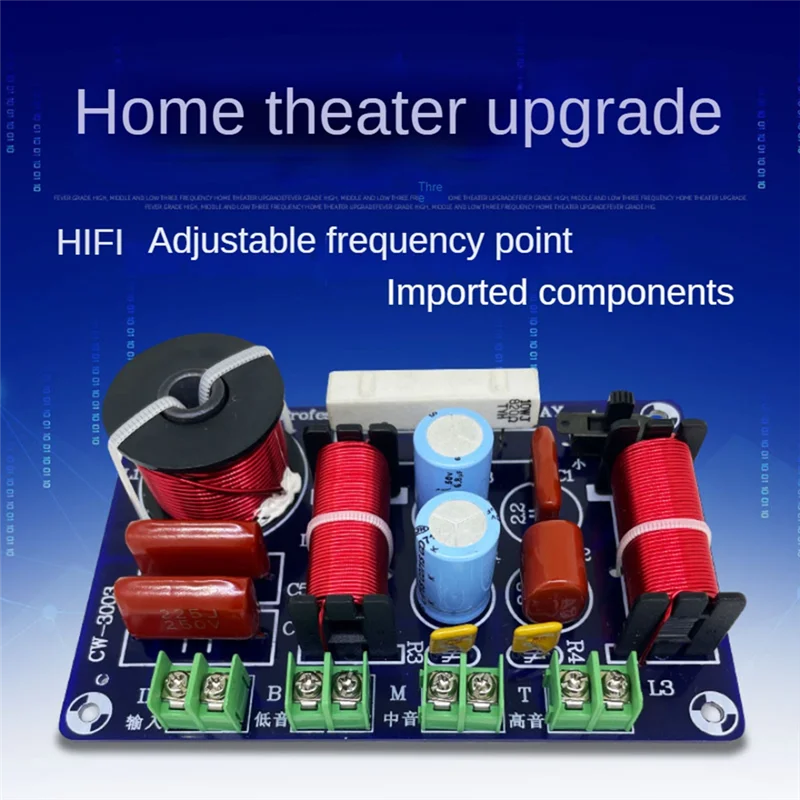 A41Z-2PCS 3-Way 250W 850/5200Hz Frequency Divider DIY Speaker Filter Circuit Treble Medium Bass Hifi Stereo Audio Crossover