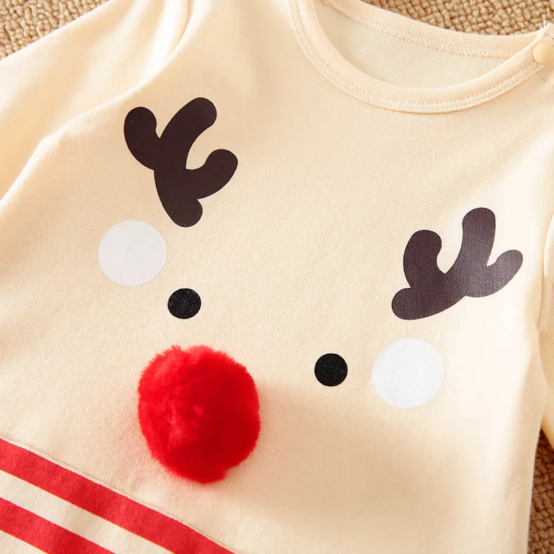 Spring And Autumn Newborn Boys And Girls Cute Cartoon Fox 3d Printed Cotton Comfortable Long Sleeved Baby Bodysuit