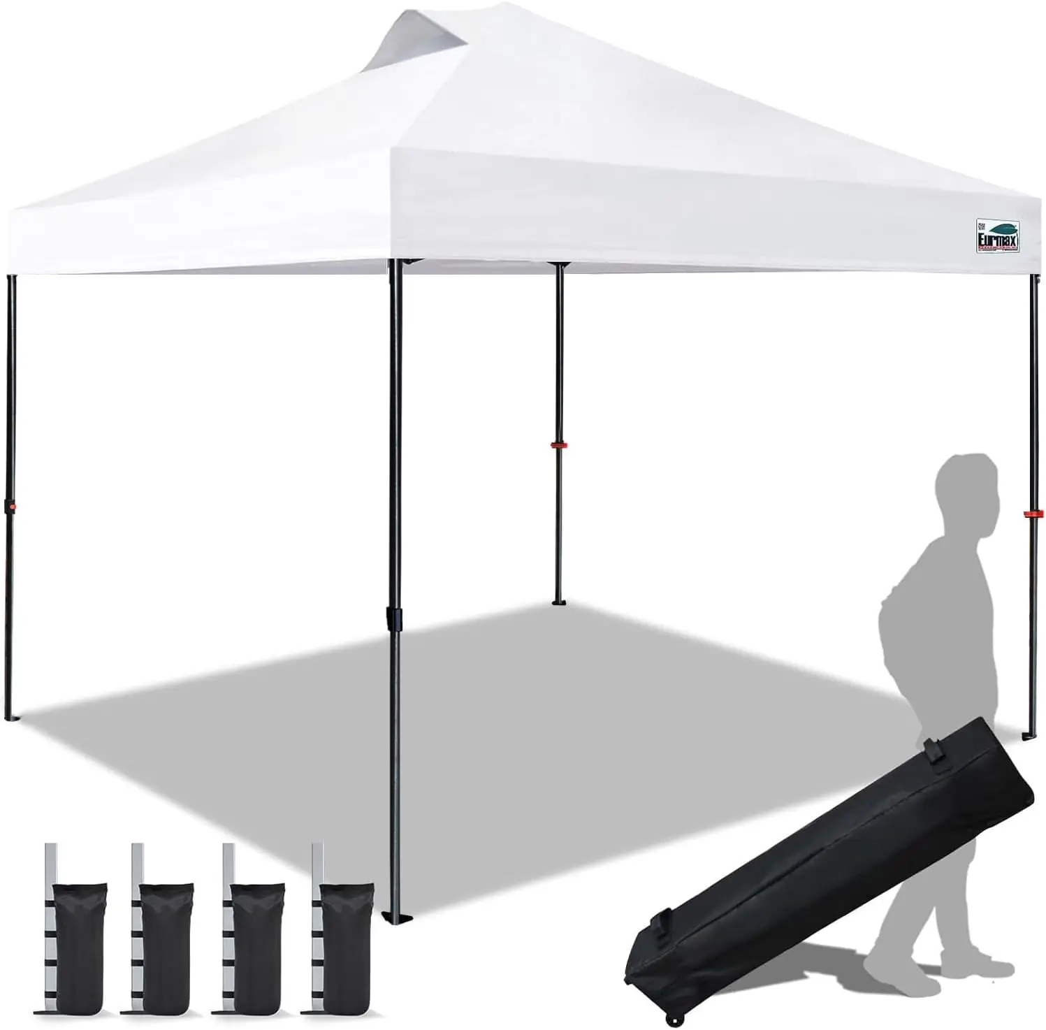 USA NOMATTER ONE-Person Open&Close 10x10ft Pop Up Canopy Tent，Portable Shelter Canopy for Outdoor Events，Instant Canopies, Temporary Sunshade,Bonus 4 Sand Bags(White)