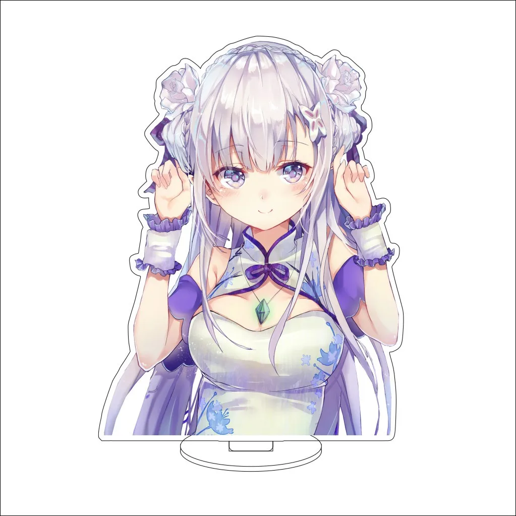 16CM Anime Re:ZERO Starting Life in Another World Rem Emilia Ram Natsuki Subaru Beatrice Cos Acrylic Figure Stand Ornaments Gift view 4