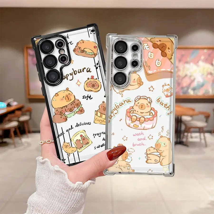 Case for Samsung Galaxy S26 S23 S20 FE S21 Plus S22 Ultra S24 S25 Edge Phone Cover Cute Capybara Cool