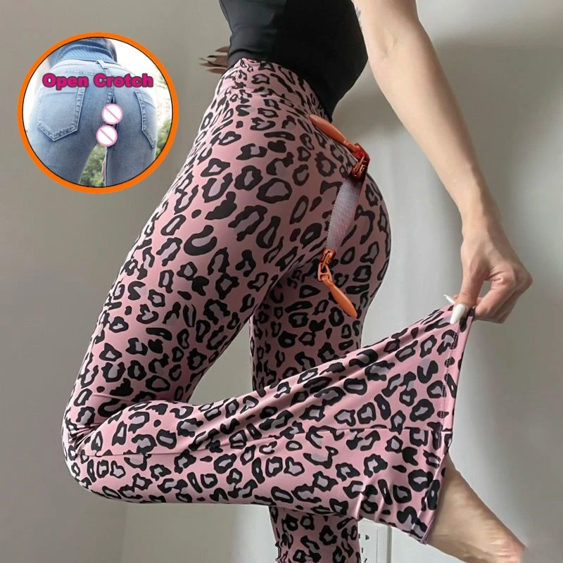Damskie spodnie długie z otwartym kroczem, rozszerzona wersja jogi, oddychające, mikro-pull, z wysokim stanem, sportowe, do zamiatania podłogi, wzrost 175 cm.