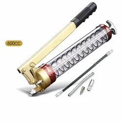 600cc High Pressure Manual Grease Gun Heavy Duty Pistol Grip Transparent Explosion Proof Material For All Kinds Of Car