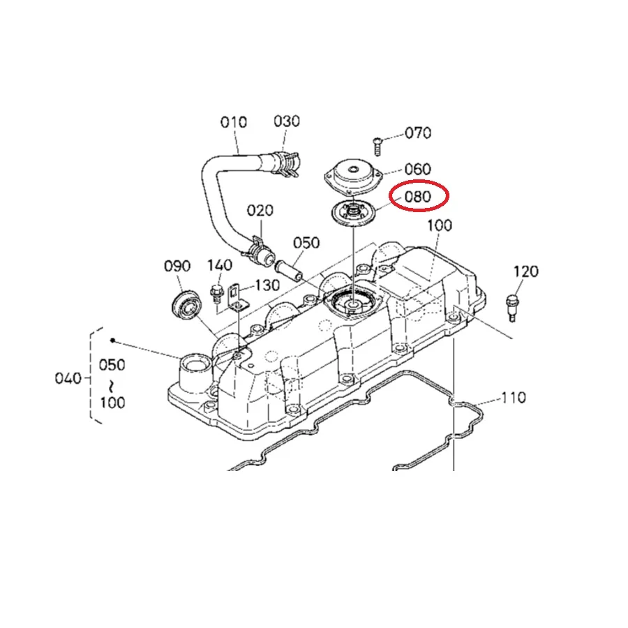 1G911-05203, ENGINE VALVE BREATHER Kubota K008/KX033/KX040/KX121/U17/U15/U55/SVL75/SVL90/B2320HSD/BX2360/F2880/G2160/GL7000/G23