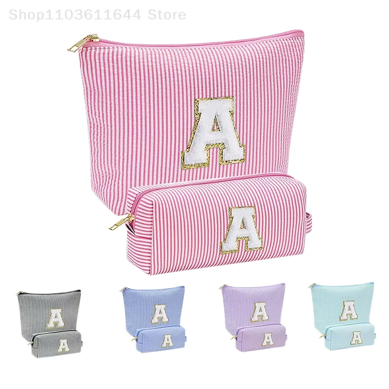 

2 Pcs Letter A Fashion Makeup Bag Multi-Functional Travel Toiletry Bag, Storage Bag, Mother's Day Gift, Birthday Gift