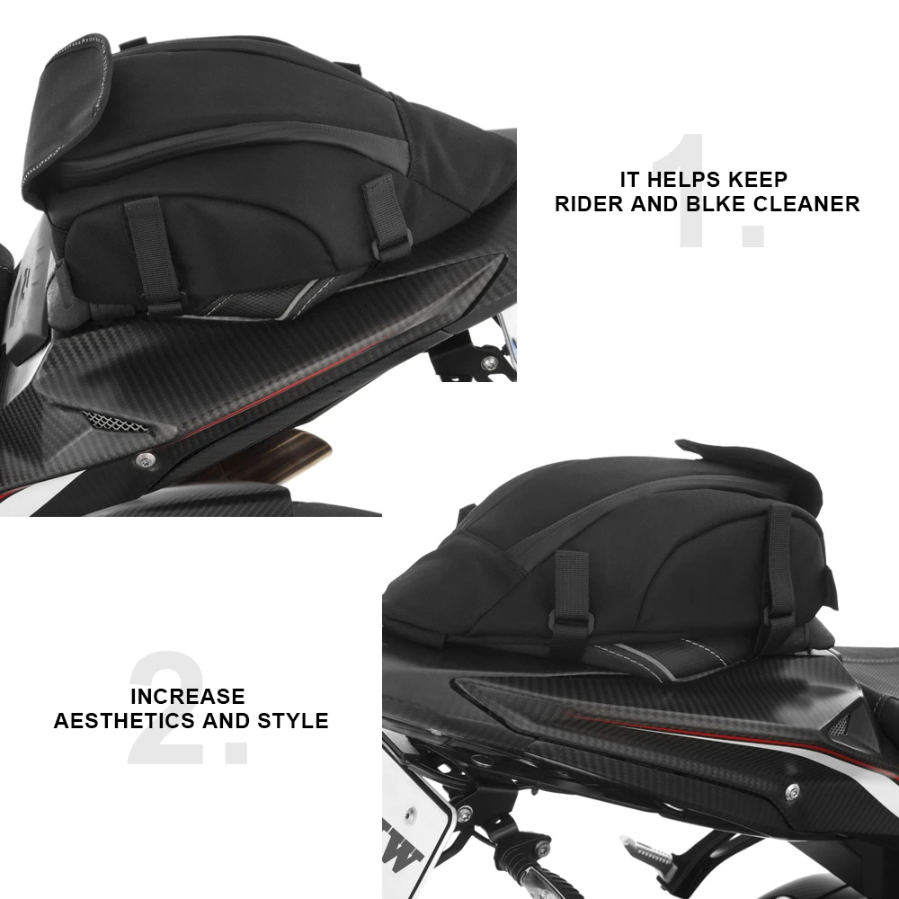 For BMW S1000 S10000RR S10000R M1000RR Seat Bag SPORT - Black Storage Bag Saddle Bag Rear Seat Cushion Tool Bag Waterproof Bag