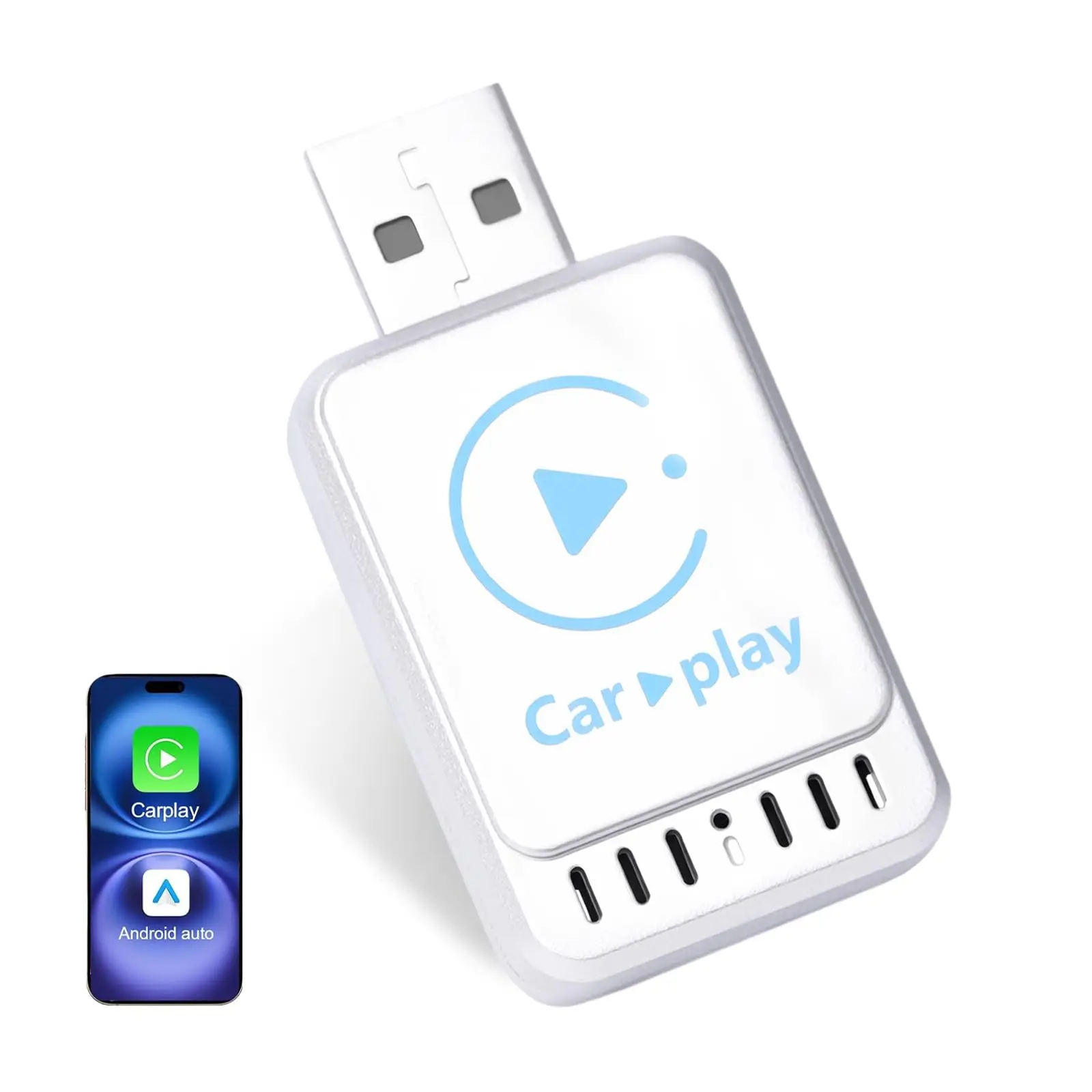 

2 in 1 Car Play Android Auto Box Plug And Play Wireless Conversion Box for Wired Car Systems