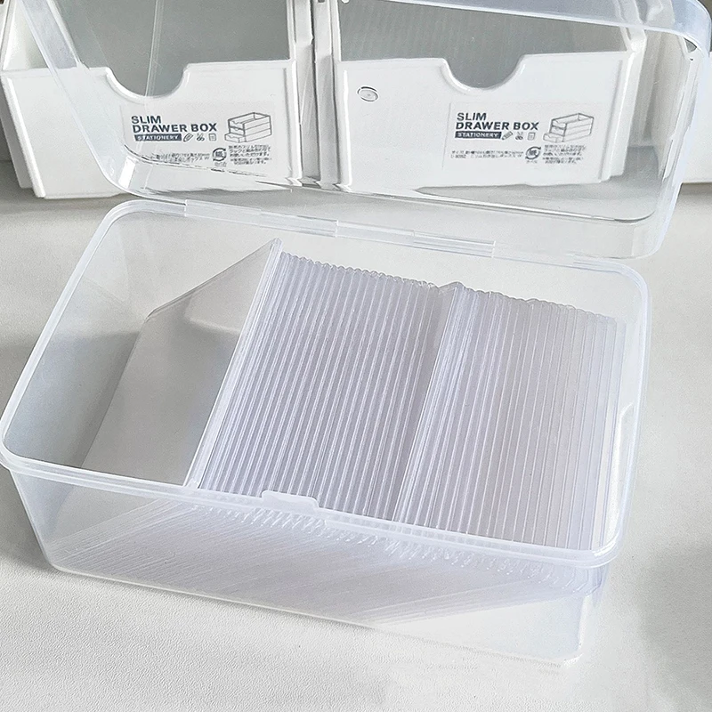 New For Kpop Photocard Card Collection Transparent Kpop Photocard Storage Box Photo Card Collection Organizer Box