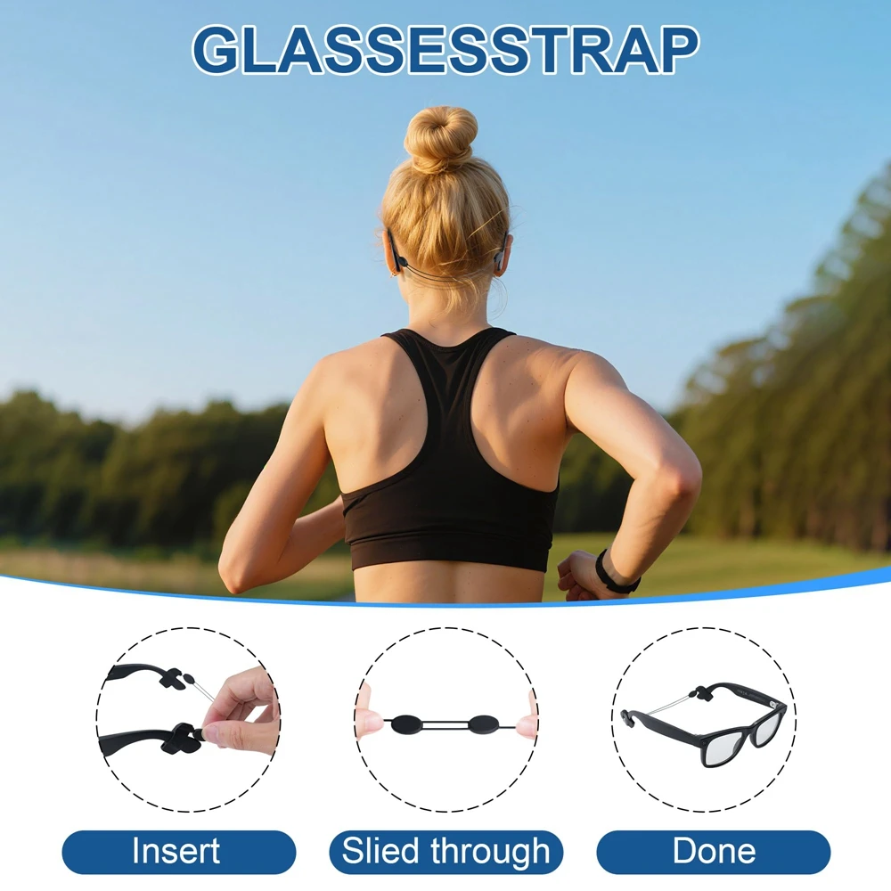Glasses Fixing Lanyard for RayBan Meta Smart Glasses Non-slip Adjustable Anti-drop Holder for Wayfarer/Skyler/Headliner/Oakley