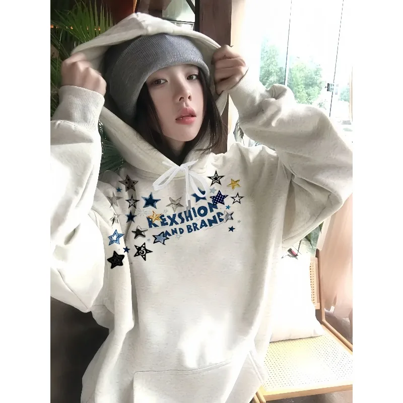 

Star Letter 3D Printed Hoodie for Autumn, New Unisex, Loose and Versatile Casual Quick Drying Top, Trendy