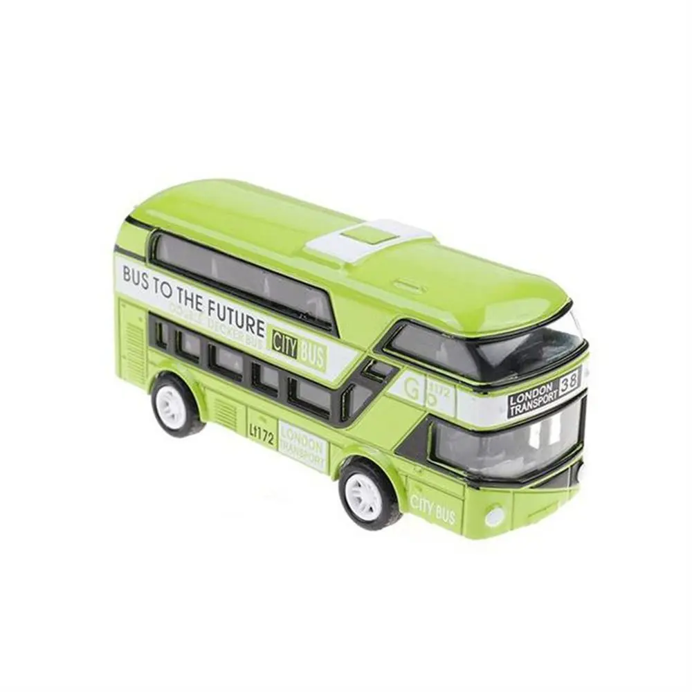 Veicoli giocattolo Porte Aperto Chiudi Città Auto turistica Set di veicoli Bus a due piani Auto pressofuse Bus giocattolo Modello giocattolo Tirare indietro Giocattoli