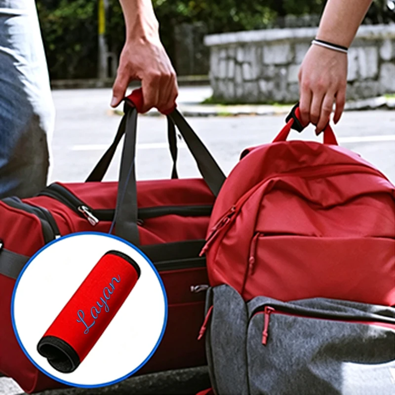 Custom Embroidery, High Aesthetic Value, Multiple Color Options, Luggage Handle Cover with Velcro, Portable Protective Cover for Suitcase Handle, Gym Handle, Luggage Protective Cover, Simple Solid Color Versatile Practical Accessory, a Must-Have for Travel!