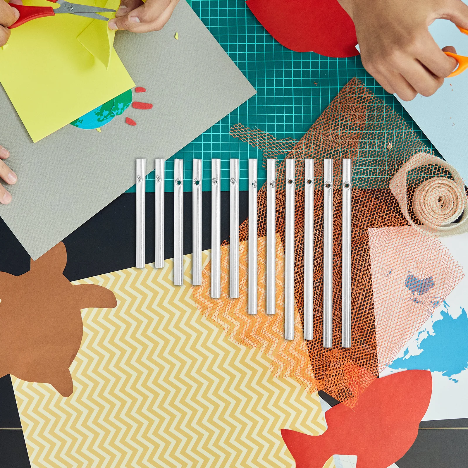 

2Sets Wind Chime Parts Metal Tuned Tubes for DIY Wind Chimes Indoor Outdoor Decor Crafting Projects Children Creative Gift