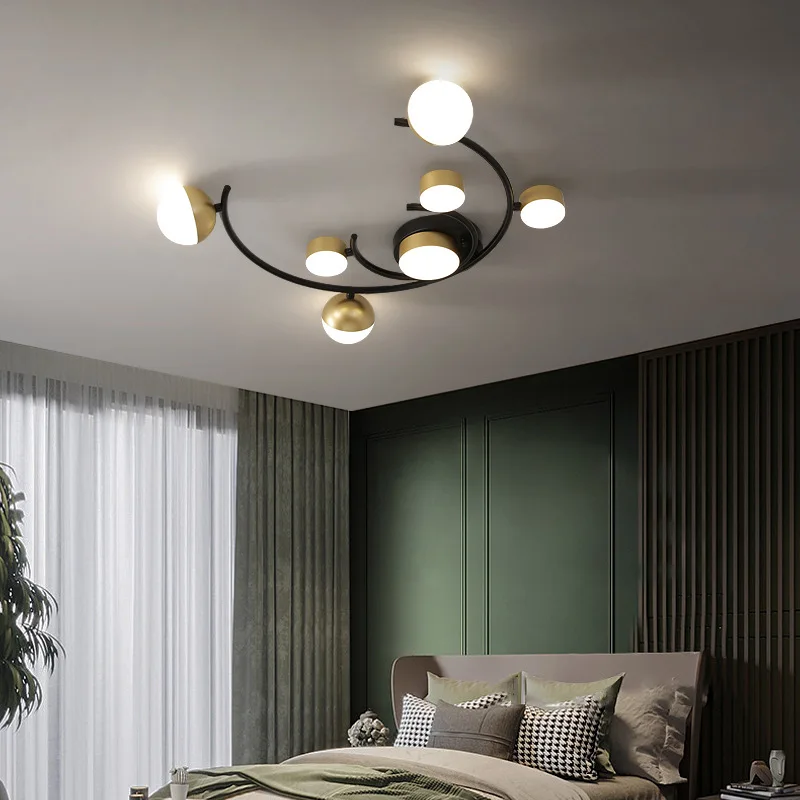 

Led Ceiling Chandelier Modern Luxury for Living Dining Room Study Black Gold Kitchen Bedroom Hanging Lamp Acrylic Decor Lighting