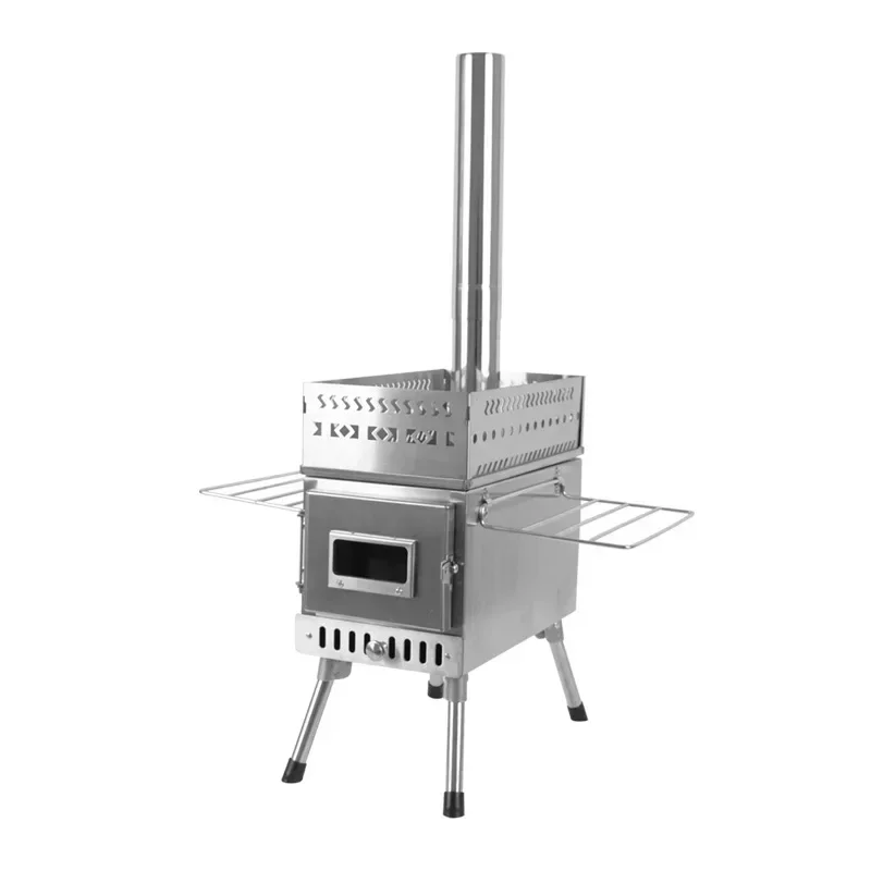 

Home Foldable Handheld Wooden Stove Stainless Steel Sauna Picnic Camping Tent Burning Type