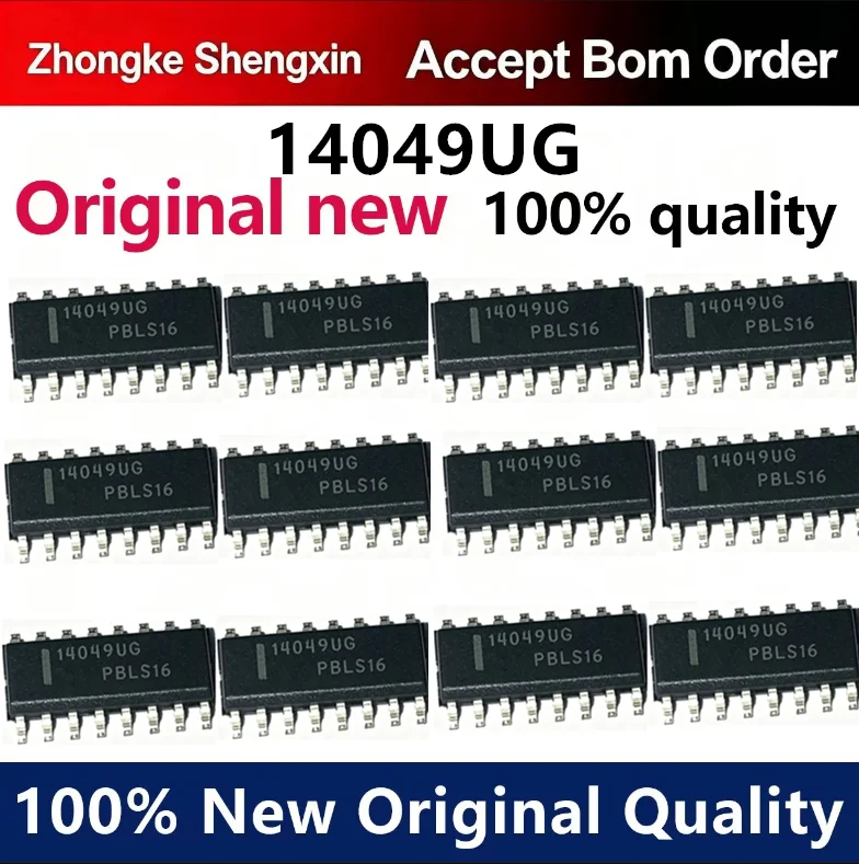 （5pcs-100pcs）Original genuine patch MC14049UBDR2G silk screen 14049UG SOP16 inverter chip